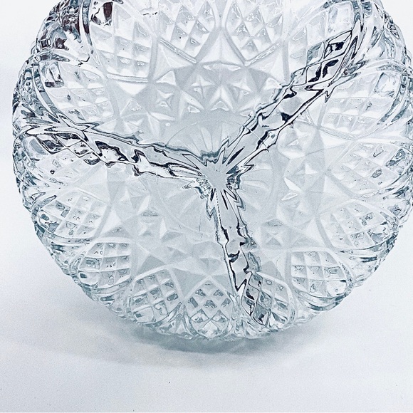 Vintage Gibson Jewelite Clear Glass 3-Section Divided Relish Dish 1970s - Picture 6 of 6